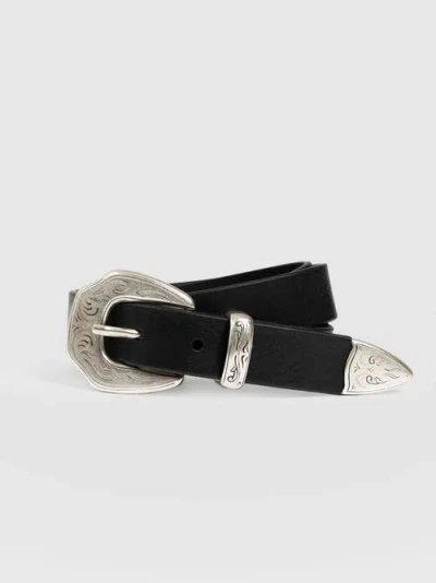 Saint + Sofia Western Belt In Black