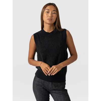 Saint + Sofia Wren Sleeveless Knit In Black