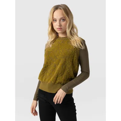Saint + Sofia Wren Sleeveless Knit In Yellow