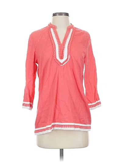 Pre-owned Saint Tropez West 3/4 Sleeve Blouse In Pink