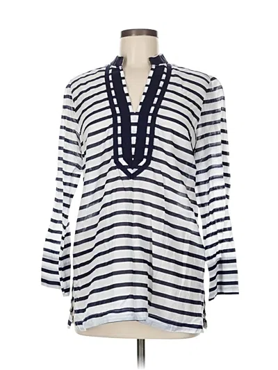 Pre-owned Saint Tropez West Long Sleeve Blouse In White