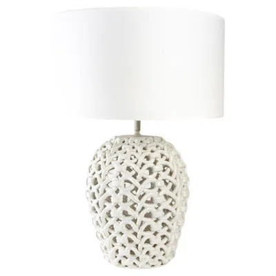 Pre-owned Sainte Radegonde 1960 Tressée Ceramic Lamp Signed Sainte-radegonde In Transparent