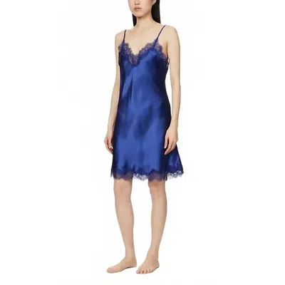 Sainted Sisters Scarlett Lace-trim Silk-satin Chemise In Midnight Bloom In Animal Print
