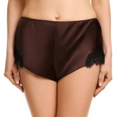 Sainted Sisters Women's Brown  Scarlett French Knickers In Chocolate Black