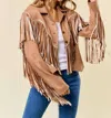 Saints & Hearts 2-tone Fringe Jacket With Piping In Tan