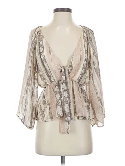 Pre-owned Saints & Hearts 3/4 Sleeve Blouse In Silver