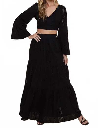 Saints & Hearts Becky Eyelet Set In Black