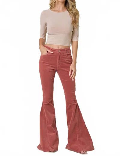 Saints & Hearts Corduroy Flares Pant In Red Barn