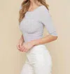 Saints & Hearts Heather Ribbed Top And Wide Leg Pants Set In Light Grey