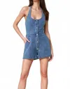 Saints & Hearts Morgan Denim Romper In Blue In Blue