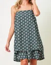 Saints & Hearts Printed Shift Dress In Navy Floral In Blue