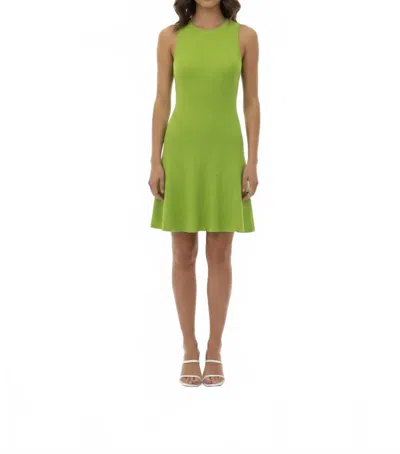 Saints & Hearts Sleeveless Ribbed Swing Dress In Lime In Green