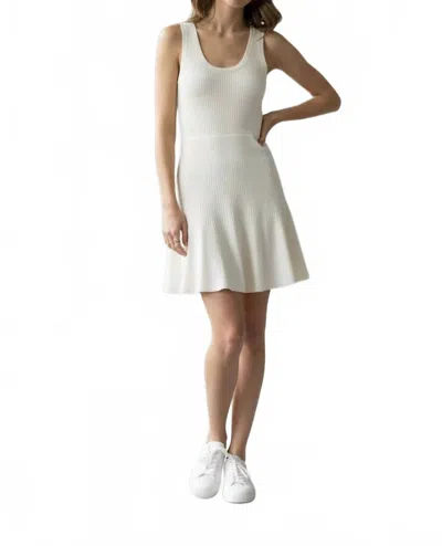 Saints & Hearts Sleeveless Ribbed Swing Dress In Off White