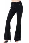 Saints & Hearts Suede Fringe Pants In Black In Black