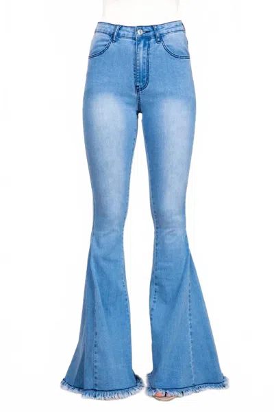 Saints & Hearts Women's Solid Flared Jeans In Light Denim In Blue