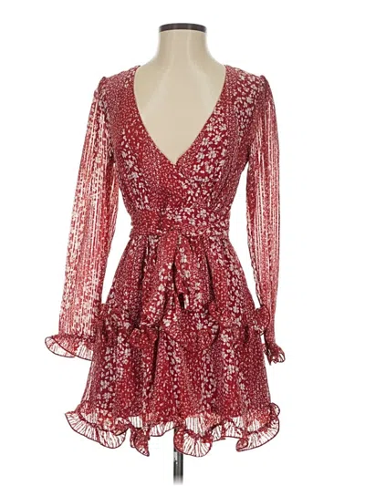 Pre-owned Saints + Secrets Cocktail Dress In Burgundy