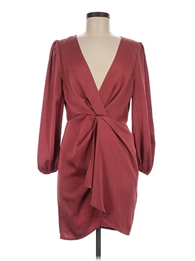 Pre-owned Saints + Secrets Cocktail Dress In Burgundy