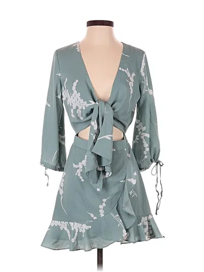 Pre-owned Saints + Secrets Cocktail Dress In Teal