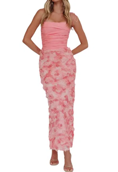 Saints + Secrets Embellished Floral Maxi Dress In Pink