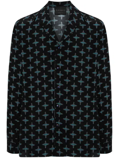 Saints Studio Graphic-print Shirt In Black