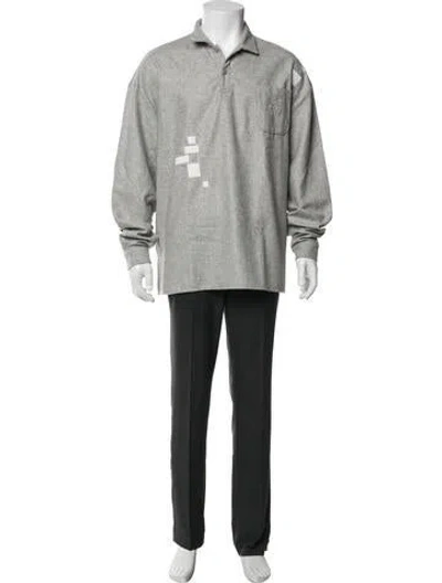 Pre-owned Saintwoods Graphic Print Long Sleeve Shirt In Grey