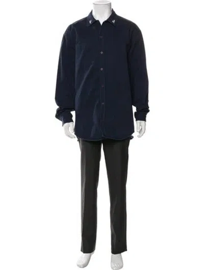 Pre-owned Saintwoods Long Sleeve Shirt In Blue