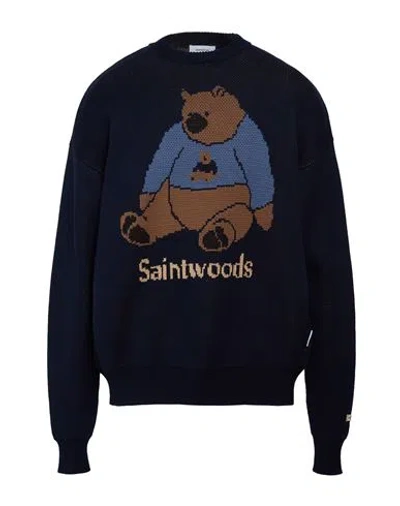 Saintwoods Man Sweater Midnight Blue Size M Cotton