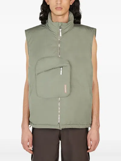 Saintwoods Zip-up Gilet In Grün