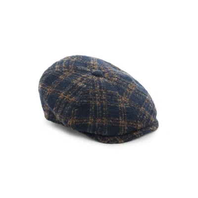 Saison 1865 Tweed Cap In Blue