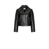Saison 1865 Biker Leather Jacket In Black