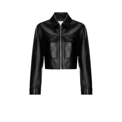Saison 1865 Buttoned Leather Jacket In Black