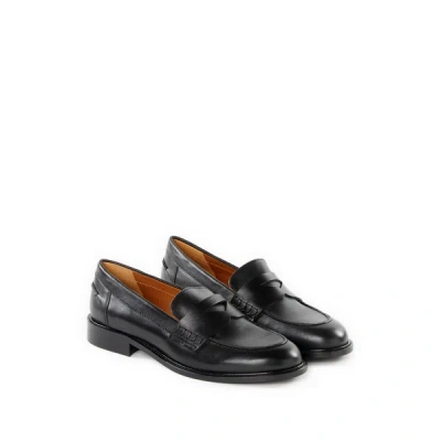 Saison 1865 Calfskin Leather Loafers In Black