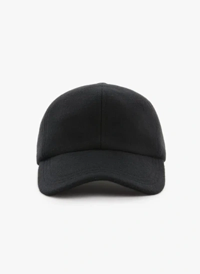 Saison 1865 Casquette En Laine Mélangée In Black