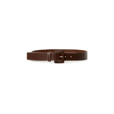 Saison 1865 Ceinture Avec Couture Sur Bordure In Marron