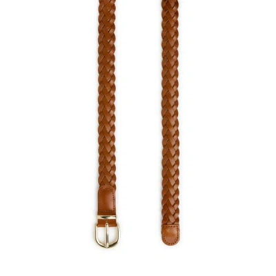 Saison 1865 Braided Leather Belt In Brown