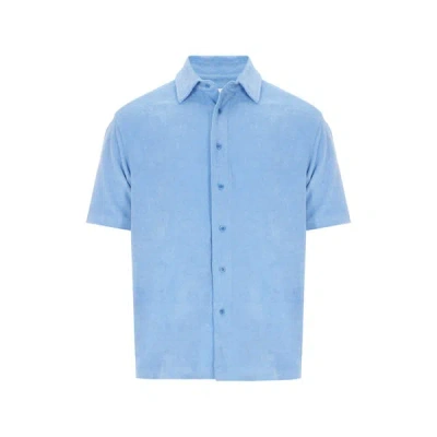 Saison 1865 Towelling Shirt In Blue