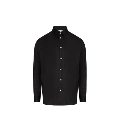 Saison 1865 Chemise Fluid En Coton Satiné In Black