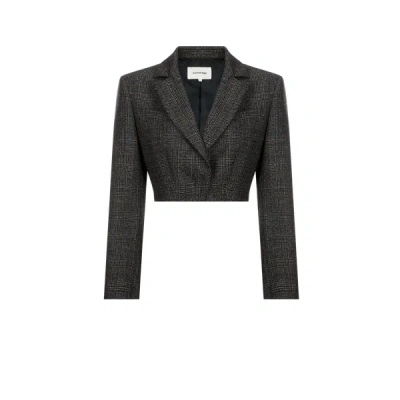 Saison 1865 Cropped Wool Blazer In Multicolour