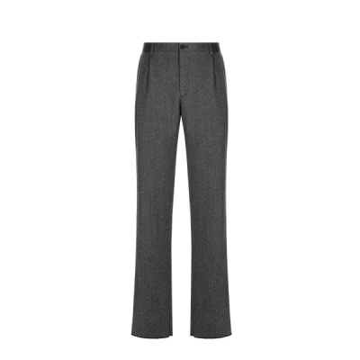 Saison 1865 Cropped Wool Trousers In Gray