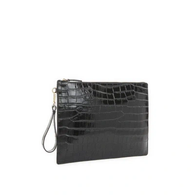 Saison 1865 Elisa Leather Clutch In Black