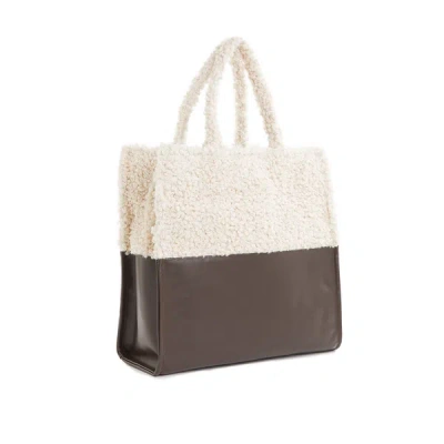 Saison 1865 Elodie Two-tone Tote Bag In Beige