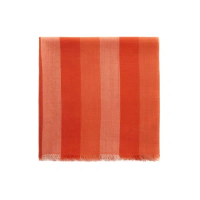 Saison 1865 Foulard Rayé En Laine In Orange
