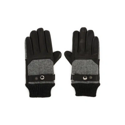 Saison 1865 Gants Bi Matière En Coton In Black