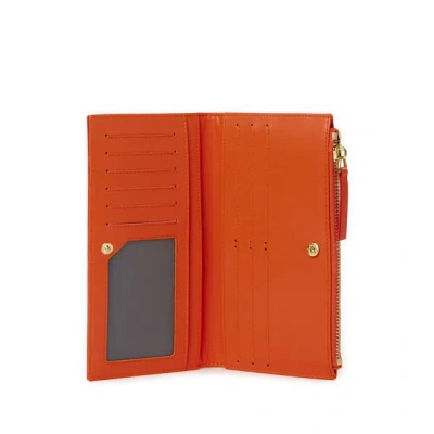 Saison 1865 Grand Portefeuille En Cuir Lisse In Orange