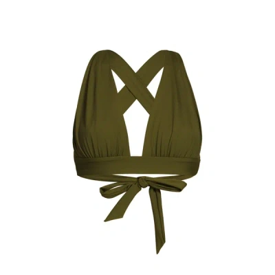 Saison 1865 Haut De Maillot De Bain Uni In Green