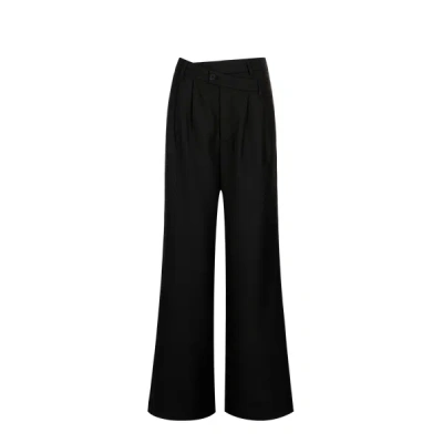 Saison 1865 High-waisted Wide-leg Trousers In Black