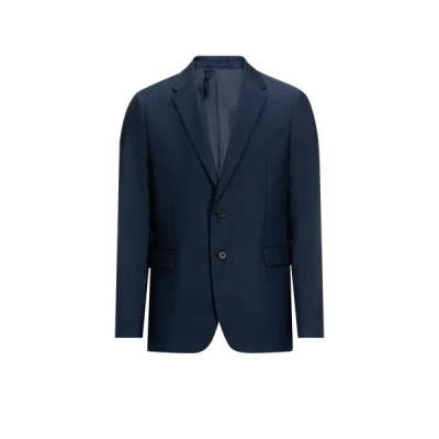 Saison 1865 Houndstooth Wool Jacket In Blue