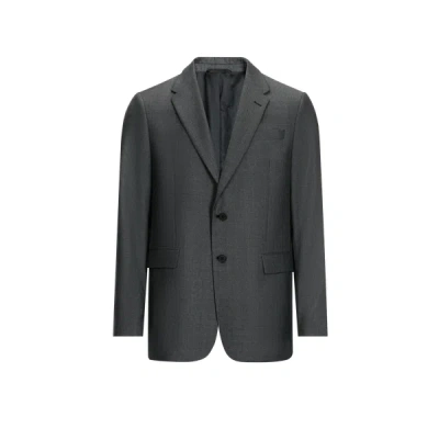 Saison 1865 Houndstooth Wool Jacket In Gray