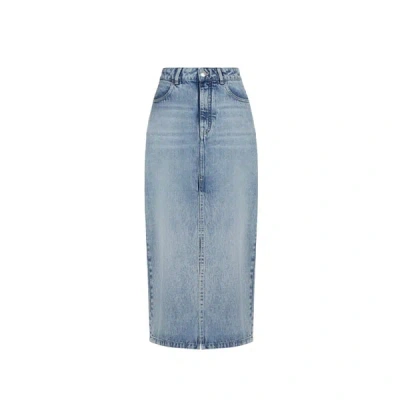 Saison 1865 Jupe Longue En Denim Vima In Blue