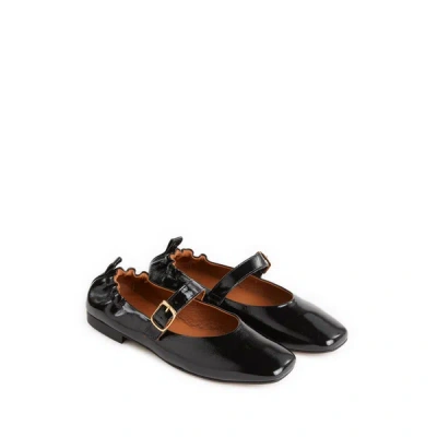 Saison 1865 Leather Ballet Flats In Black
